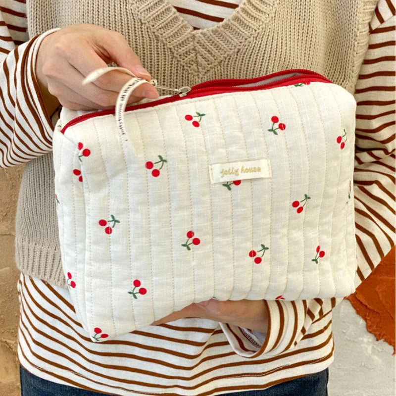 Quilted Cotton Retro Cherry Bag