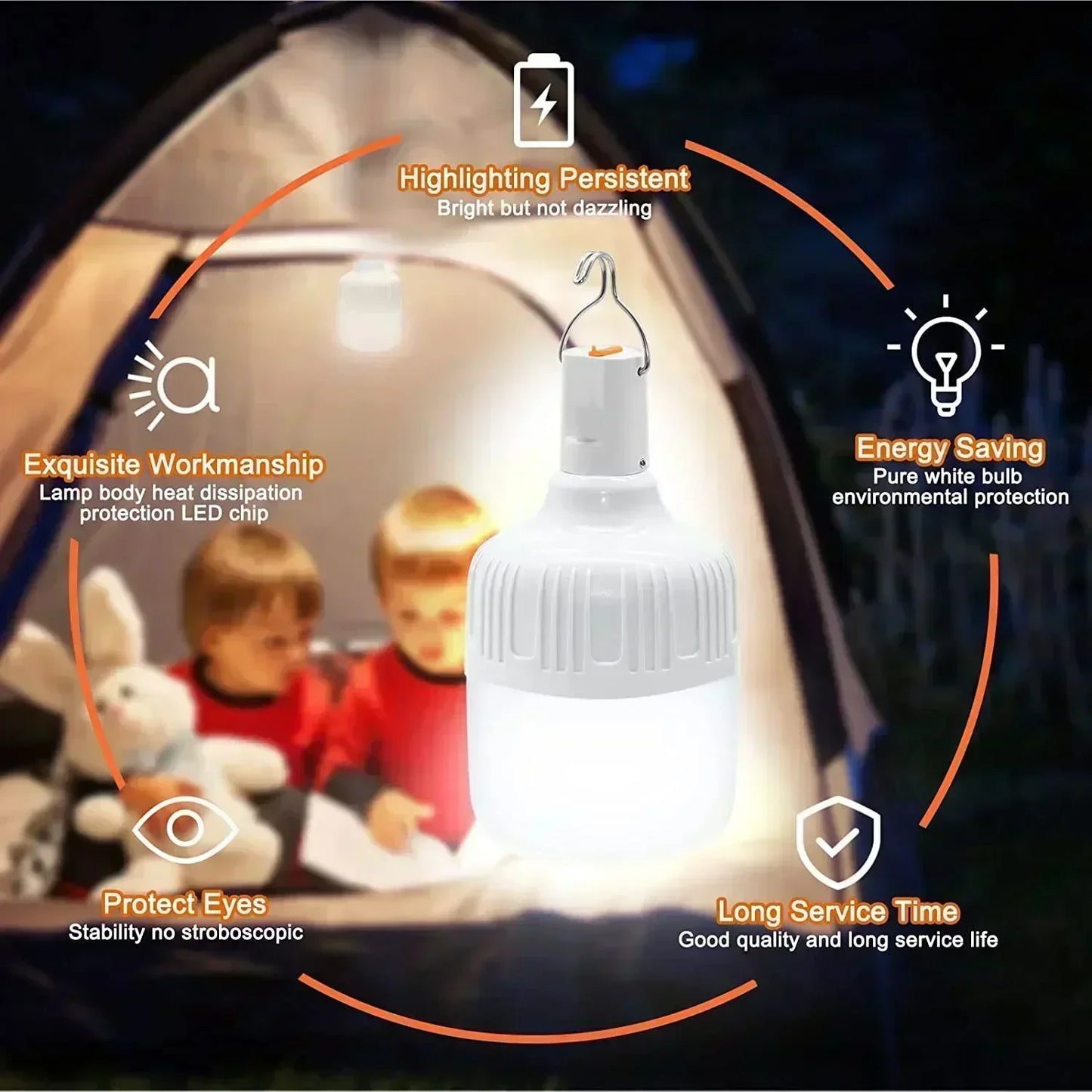 USB Rechargeable LED Light Bulb Lantern